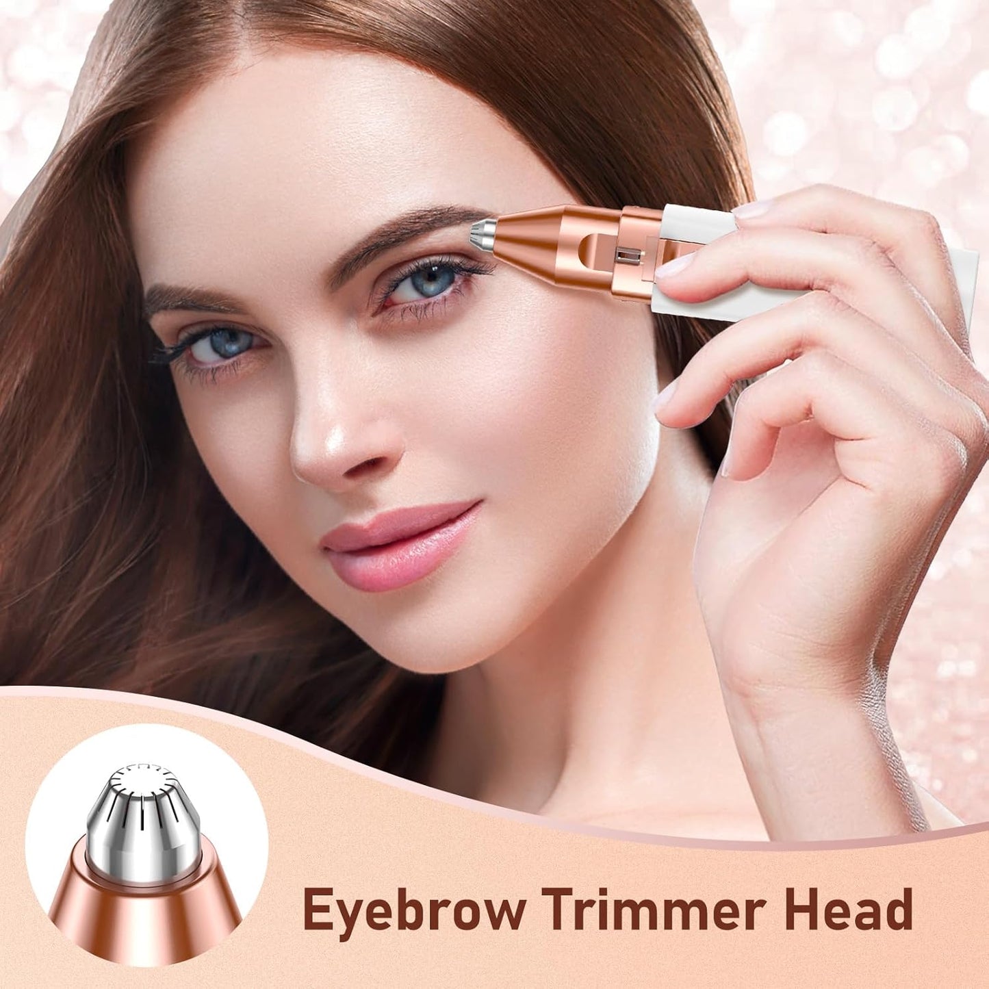 Facial Hair Remover for Women, Eyebrow Trimmer & Face Hair Remover 2 in 1 Face Shavers, Rechargable Eyebrows, Lips, Arms