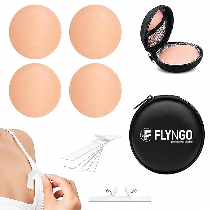 Nipple Covers Reusable Comfortable Invisible Adhesive Silicone Pasties for Women