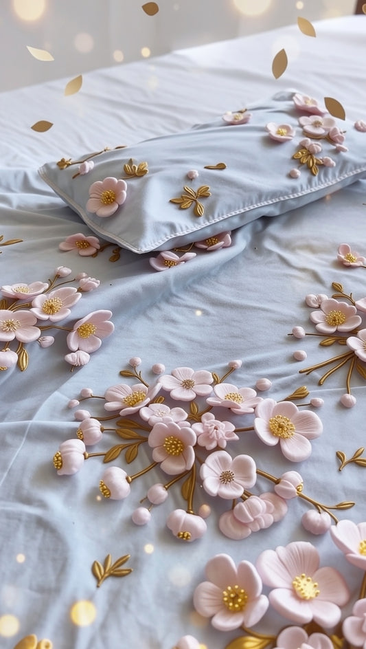 Premium Heavy Cotton 7D Print Elastic Fitted Floral Bedsheet